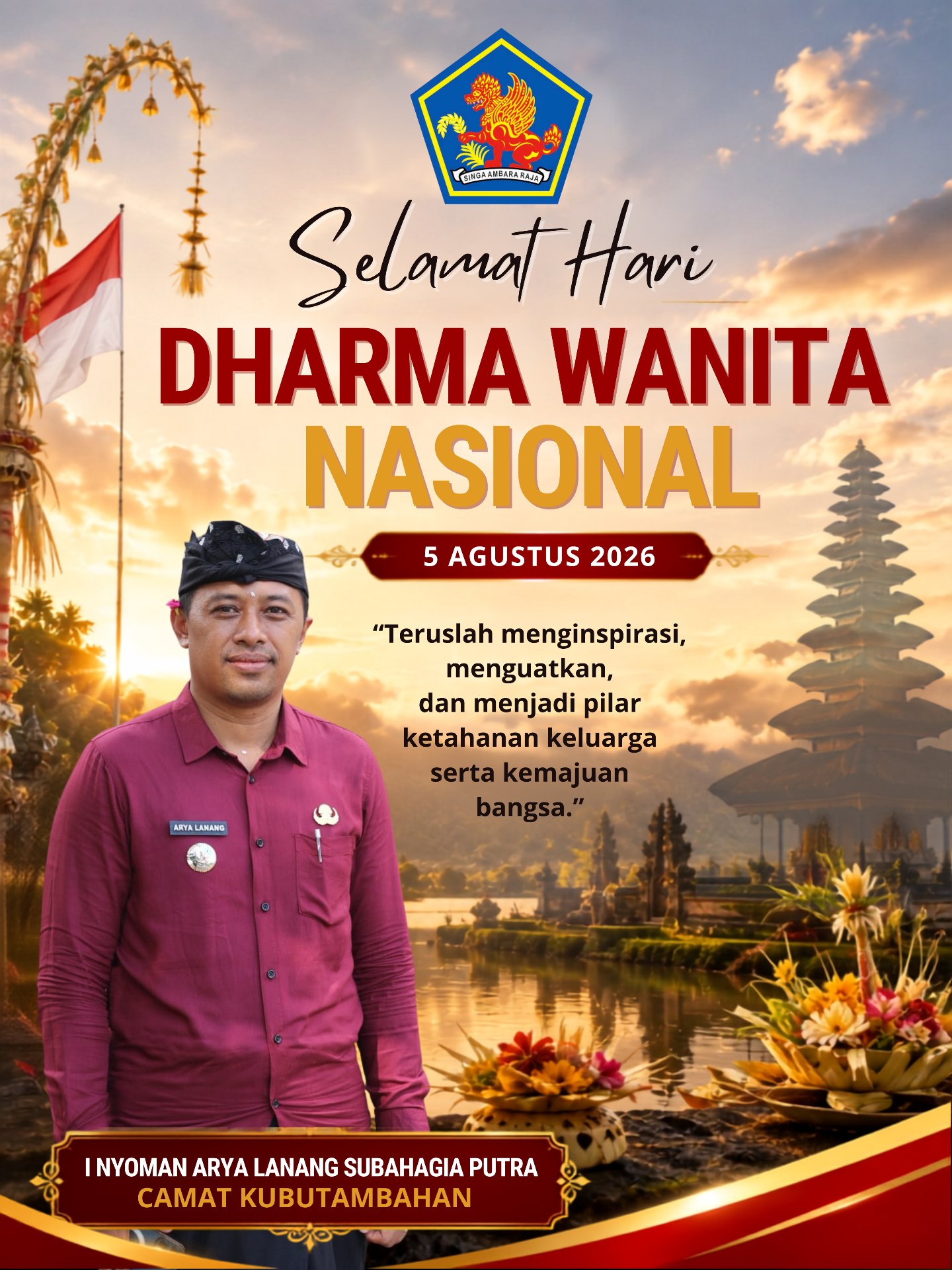 Selamat Hari Dharma Wanita Nasional 2026.