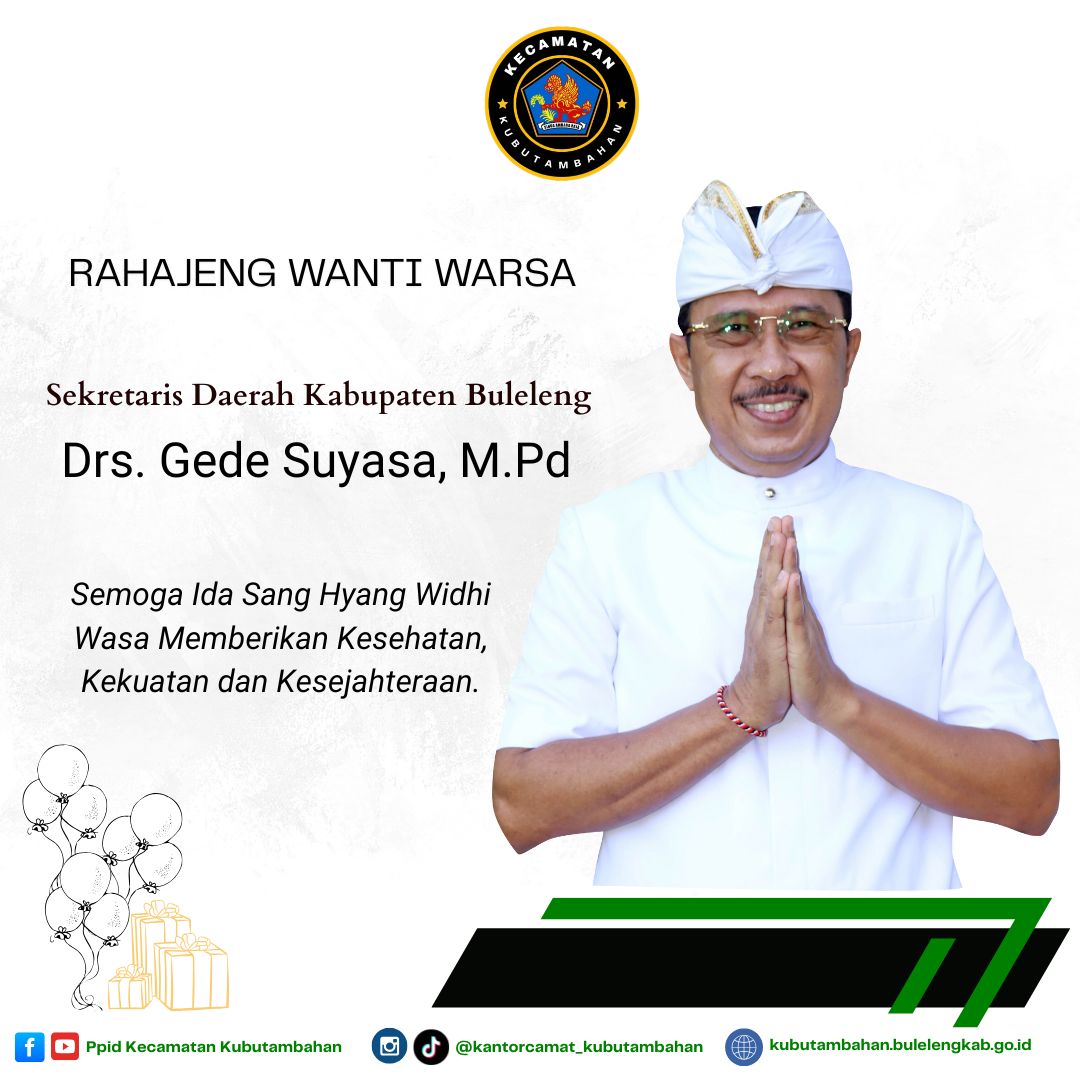 Rahajeng Wanti Warsa Sekda Kabupaten Buleleng Drs Gede Suyasa,M.Pd.