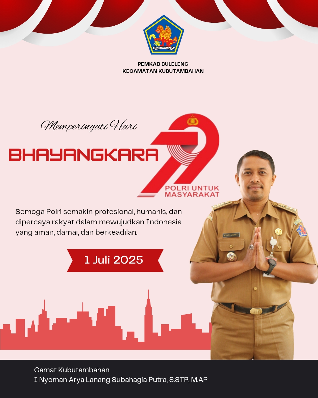 Selamat Memperingati HUT Ke 79 Bhayangkara 