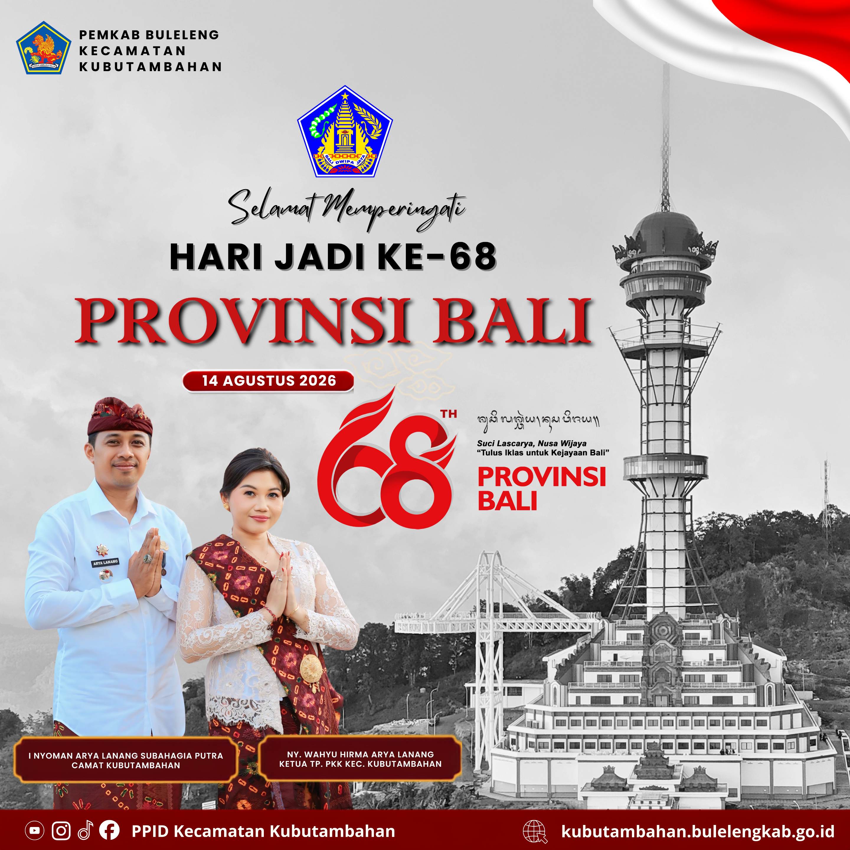 Selamat Memperingati Hari Jadi Ke -68 Provinsi Bali 