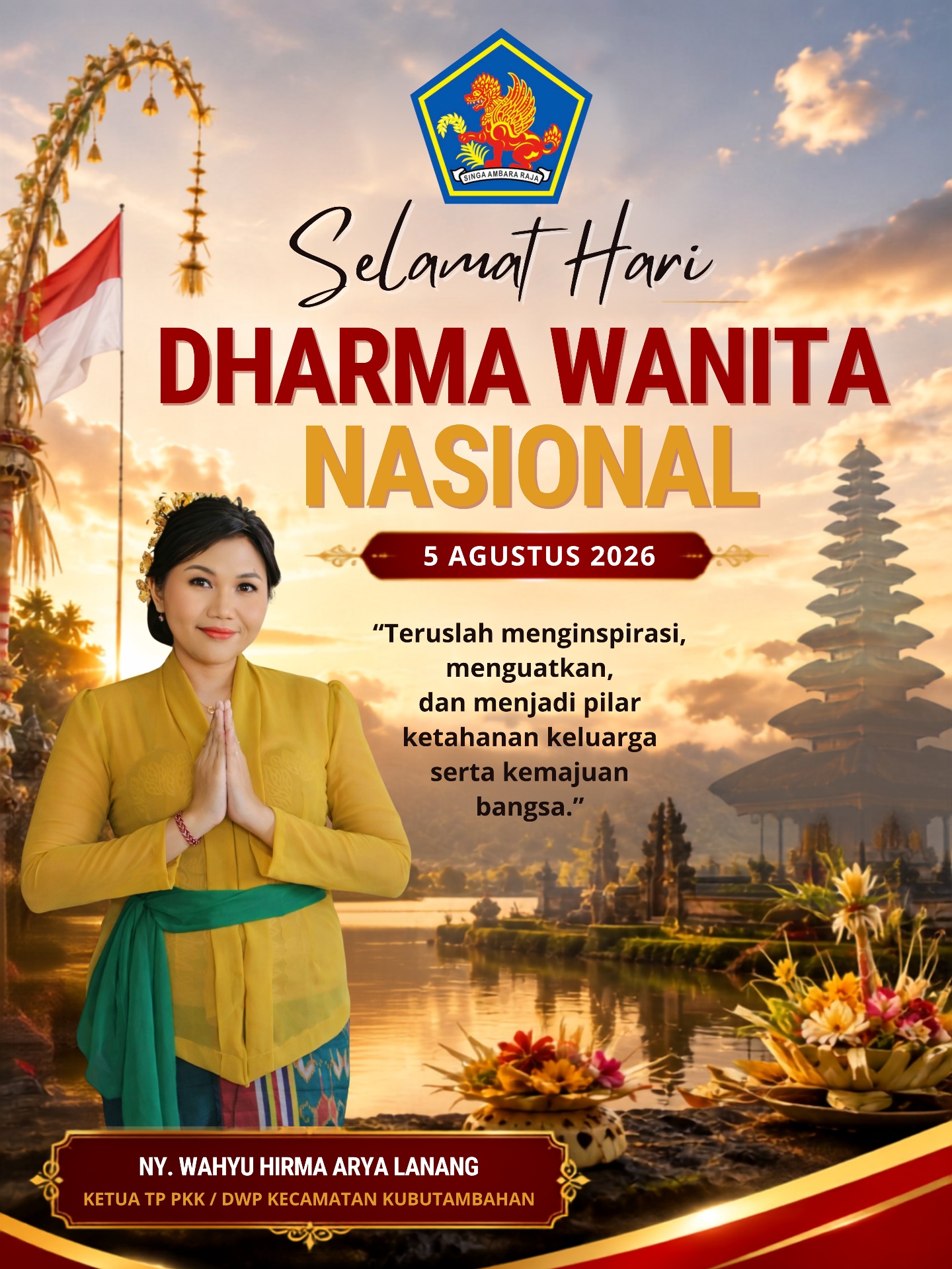 Selamat Hari Dharma Wanita Nasional 2026.